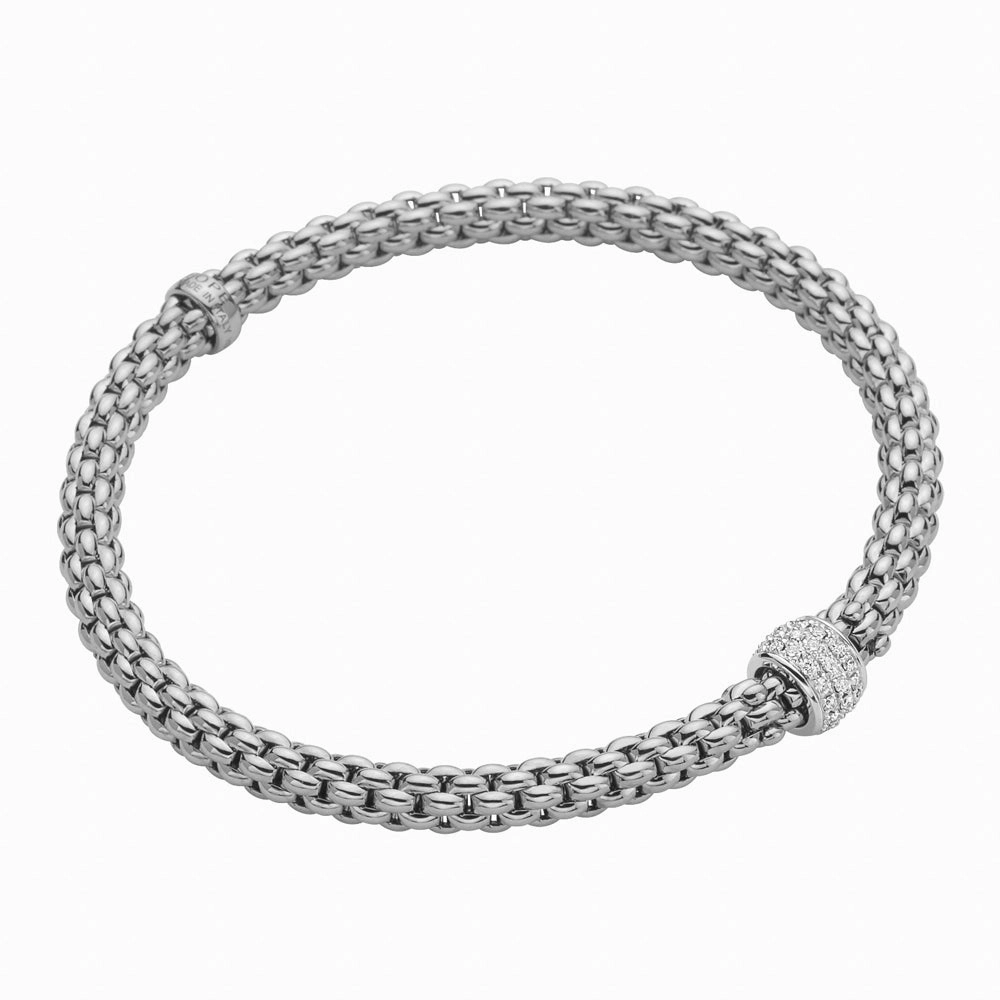 Fope Flex'it Solo 18ct White Gold 0.29ct Diamond Bracelet