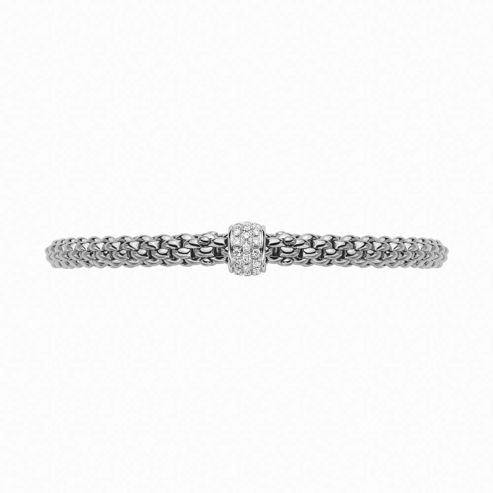Fope Flex'it Solo 18ct White Gold 0.29ct Diamond Bracelet