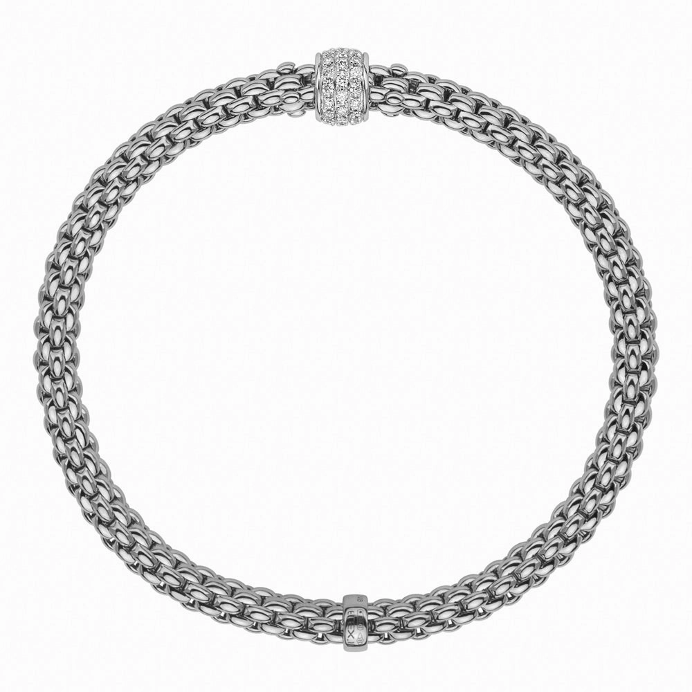 Fope Flex'it Solo 18ct White Gold 0.29ct Diamond Bracelet