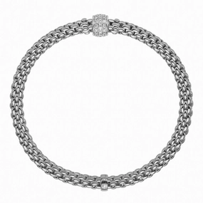 Fope Flex'it Solo 18ct White Gold 0.29ct Diamond Bracelet
