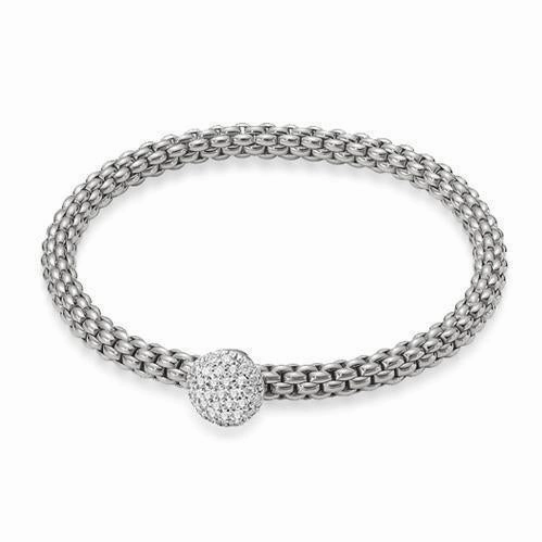 Fope Flex'it Solo 18ct White Gold 0.41ct Diamond Bracelet