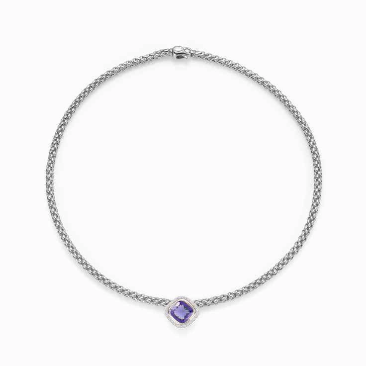 Fope FLEX'IT SOLO 18ct White Gold Iolite Diamond Necklace