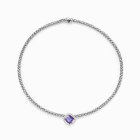 Fope FLEX'IT SOLO 18ct White Gold Iolite Diamond Necklace