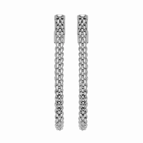 Fope Flexit Essentials 18ct White Gold Medium Mesh Chain Earrings