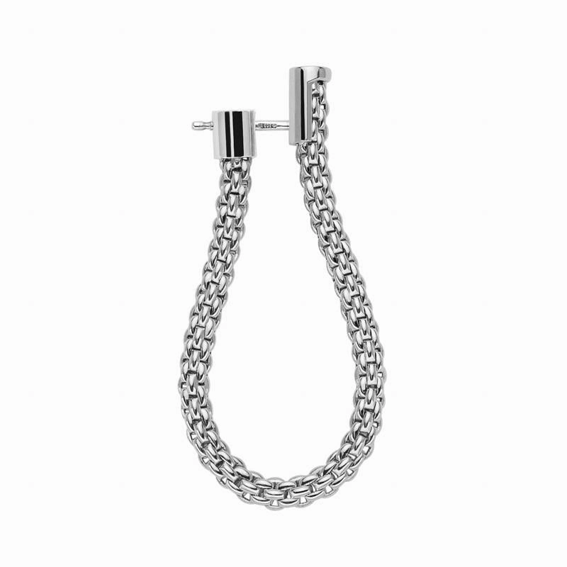 Fope Flexit Essentials 18ct White Gold Medium Mesh Chain Earrings