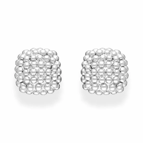 Fope Luci 18ct White Gold Braided Cushion Earrings