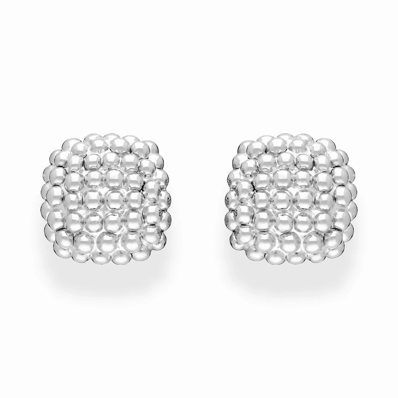 Fope Luci 18ct White Gold Braided Cushion Earrings