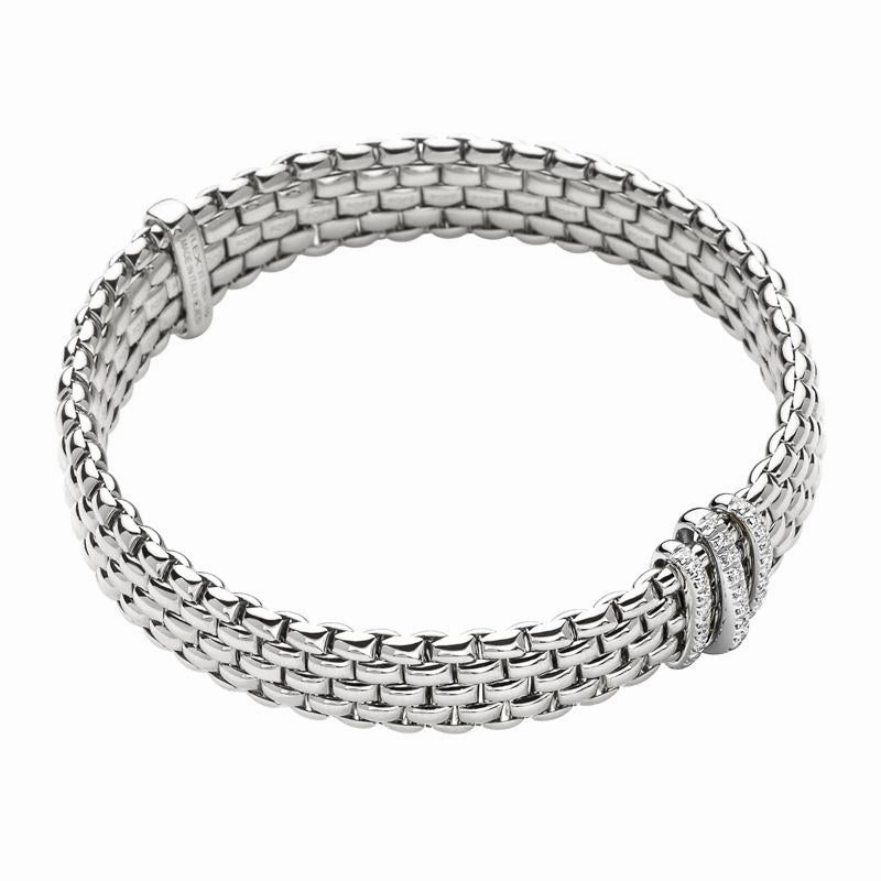 Fope Panorama 18ct White Gold 0.23ct Diamond Rondelle Bracelet