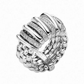 Fope Panorama 18ct White Gold 0.30ct Diamond Rondelle Ring