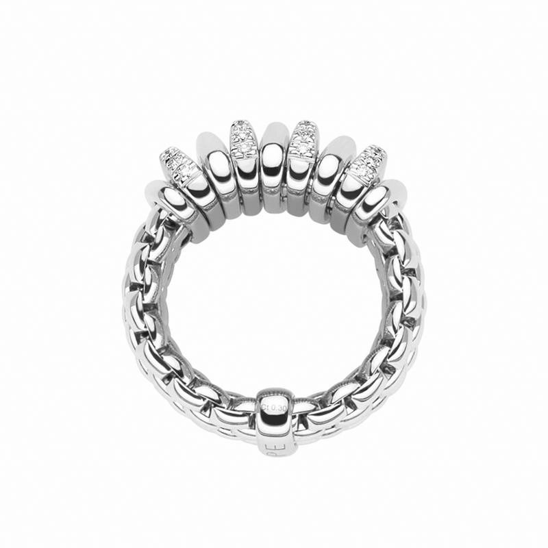 Fope Panorama 18ct White Gold 0.30ct Diamond Rondelle Ring
