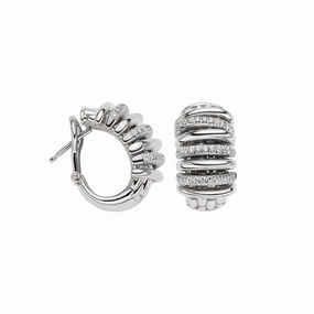 Fope Panorama 18ct White Gold 0.46ct Diamond Hoop Earrings