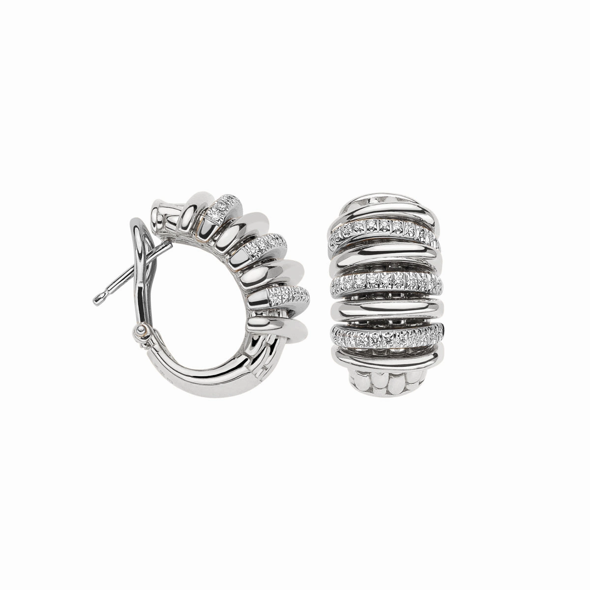 Fope Panorama 18ct White Gold 0.46ct Diamond Hoop Earrings