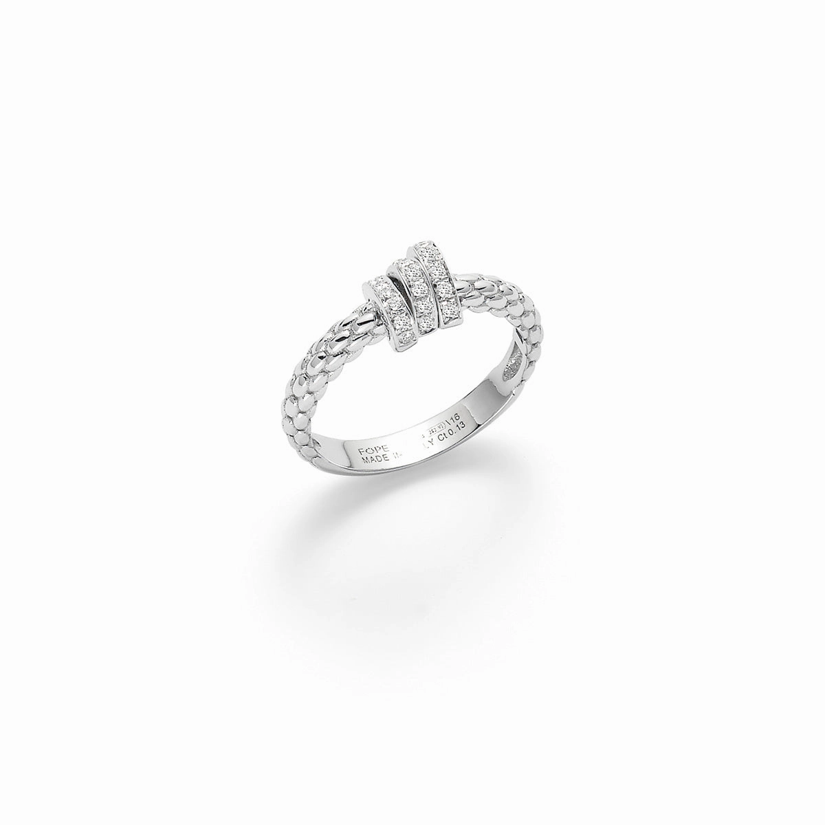 Fope Prima 18ct White Gold 0.13ct Diamond Ring