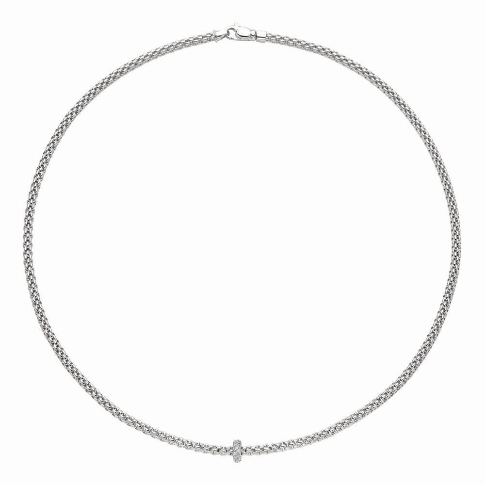 Fope Prima 18ct White Gold 0.18ct Diamond Necklace