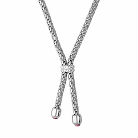 Fope Silverfope Sterling Silver Ruby Necklace