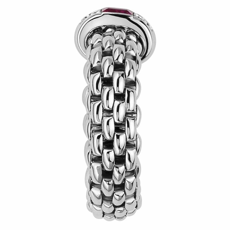 Fope Vendome 18ct White Gold Ruby Diamond Ring