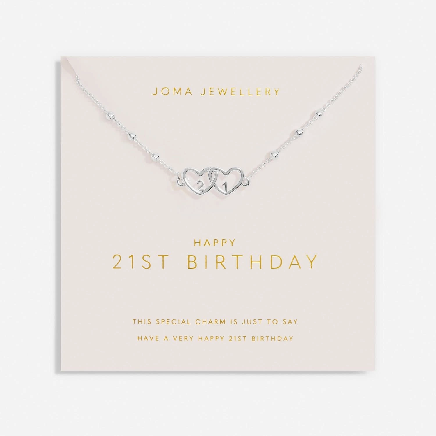 Forever Yours Happy 21st Birthday Silver Plated Necklace 7493