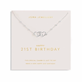 Forever Yours Happy 21st Birthday Silver Plated Necklace 7493