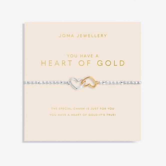 Forever Yours You Have A Heart Of Gold Silver And Gold 17.5cm Bracelet 6162