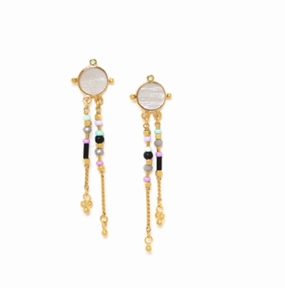 GABRIELLE 2-dangle chain post earrings
