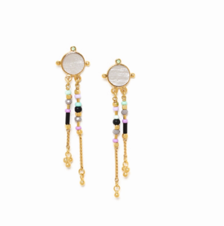 GABRIELLE 2-dangle chain post earrings