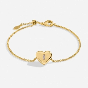 Gem Glow Heart Zirconia Gold Plated 19cm Adjustable Bracelet 7176