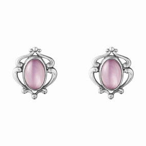 Georg Jensen 2019 Heritage Sterling Silver Lilac Quartz Earclips
