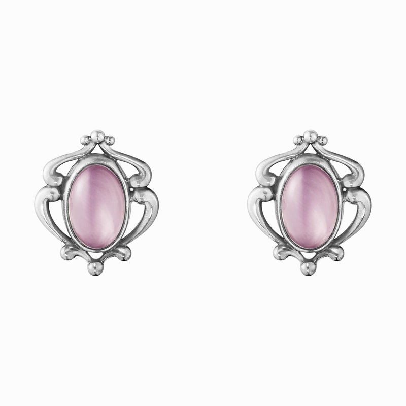 Georg Jensen 2019 Heritage Sterling Silver Lilac Quartz Earclips