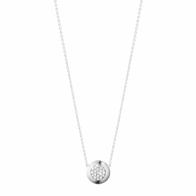 Georg Jensen Aurora 18ct White Gold 0.13ct Diamond Pave Necklace D