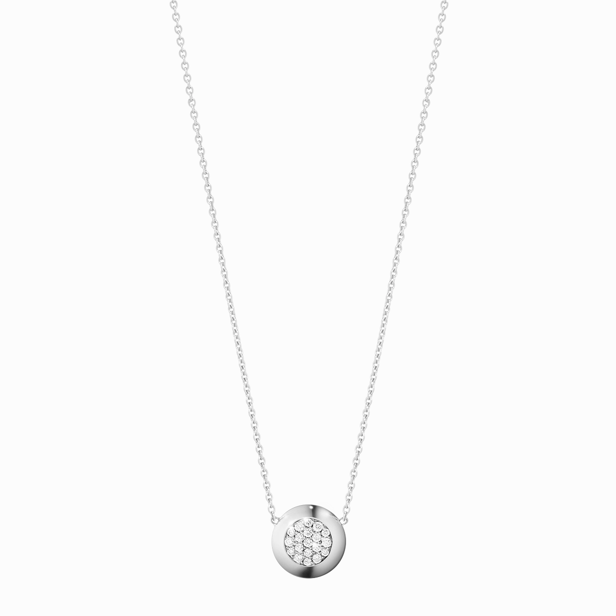 Georg Jensen Aurora 18ct White Gold 0.13ct Diamond Pave Necklace D
