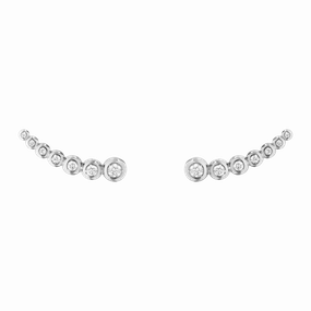 Georg Jensen Aurora 18ct White Gold 0.26ct Diamond Climber Earrings D