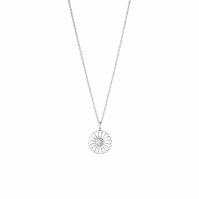 Georg Jensen Daisy Sterling Silver White Enamel Necklace