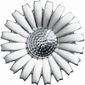 Georg Jensen Daisy Sterling Silver White Enamel Pendant Brooch