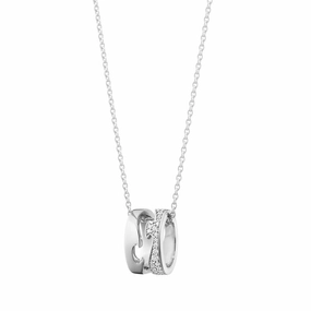 Georg Jensen Fusion 18ct White Gold 0.22ct Diamond Open Necklace