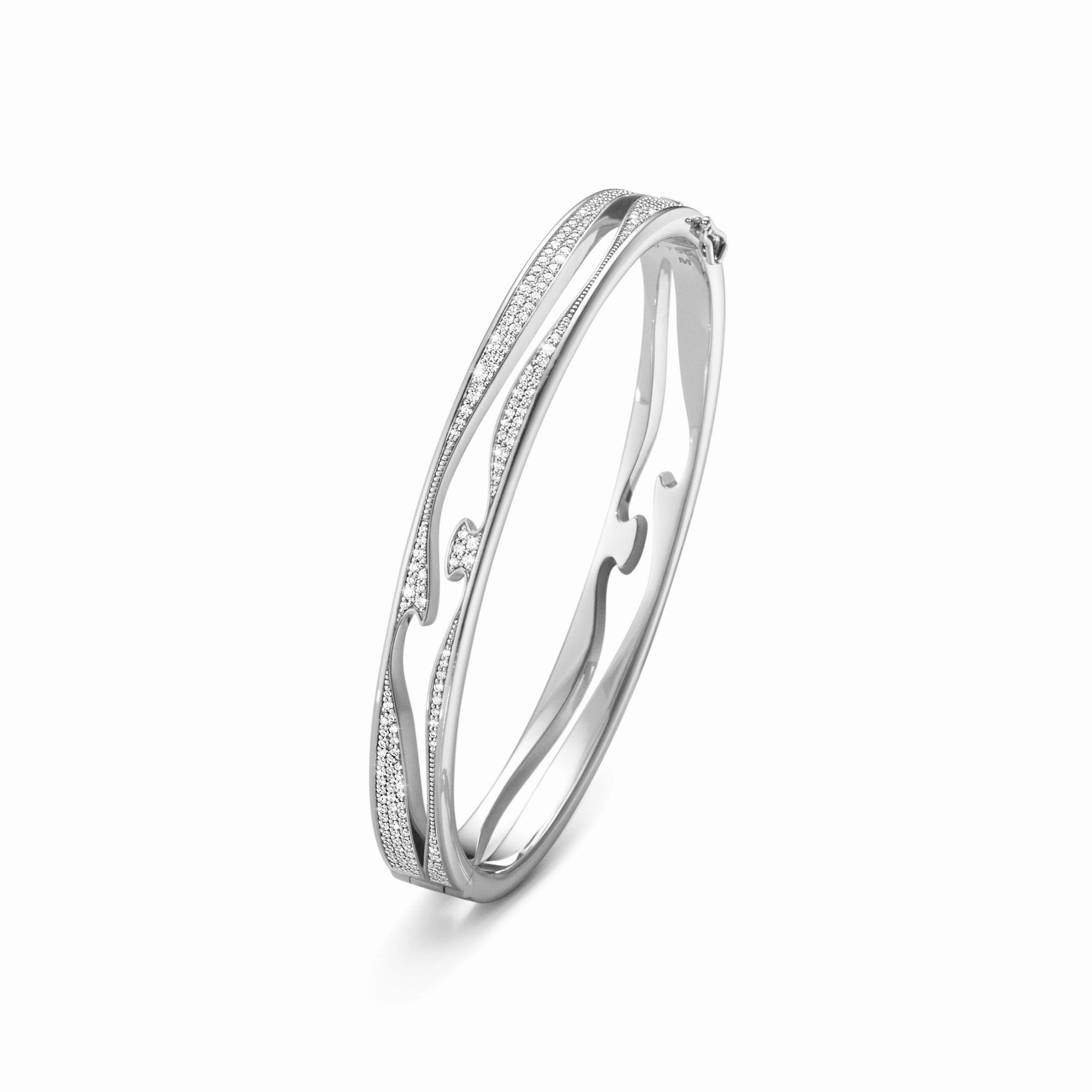 Georg Jensen Fusion 18ct White Gold 1.47ct Diamond Open Bangle