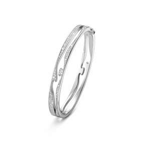 Georg Jensen Fusion 18ct White Gold 1.47ct Diamond Open Bangle