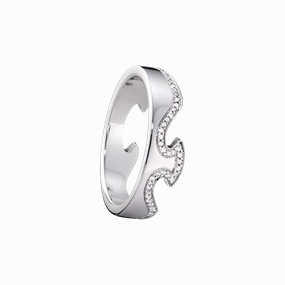 Georg Jensen Fusion 18ct White Gold Diamond End Ring