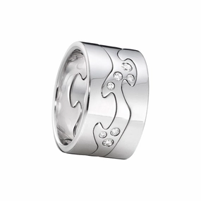 Georg Jensen Fusion 18ct White Gold Diamond Three Piece Ring