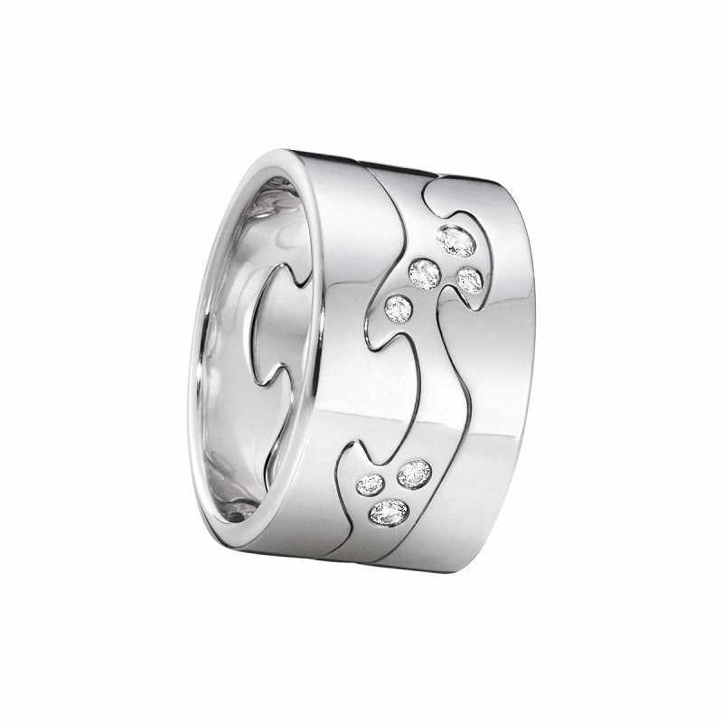 Georg Jensen Fusion 18ct White Gold Diamond Three Piece Ring