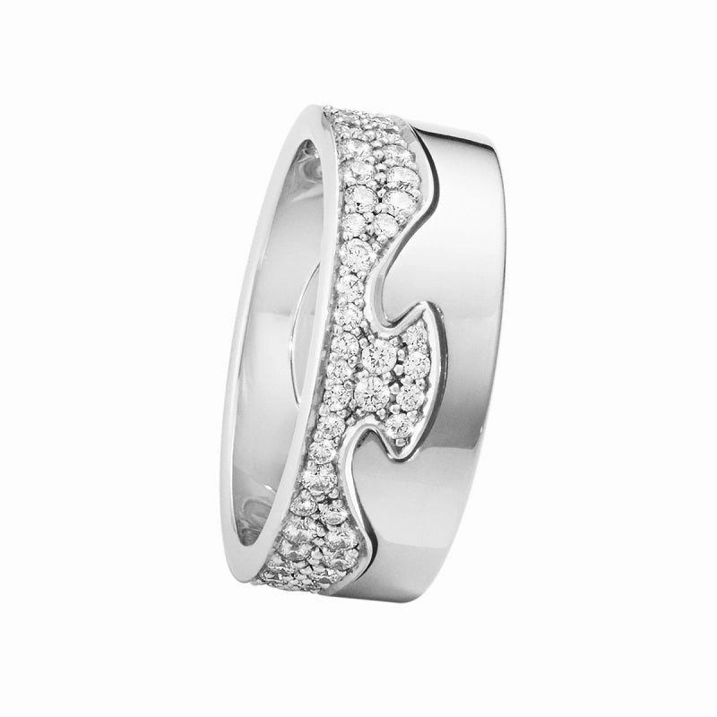 Georg Jensen Fusion 18ct White Gold Diamond Two Piece Ring