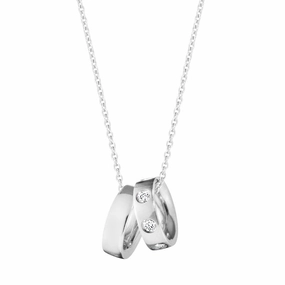 Georg Jensen Magic 18ct White Gold 0.10ct Diamond Charm Necklace D