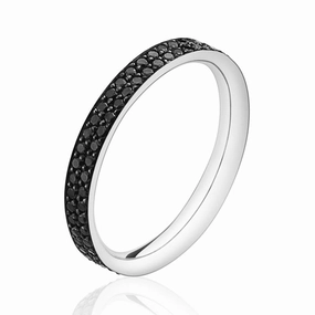 Georg Jensen Magic 18ct White Gold Black Diamond Ring D