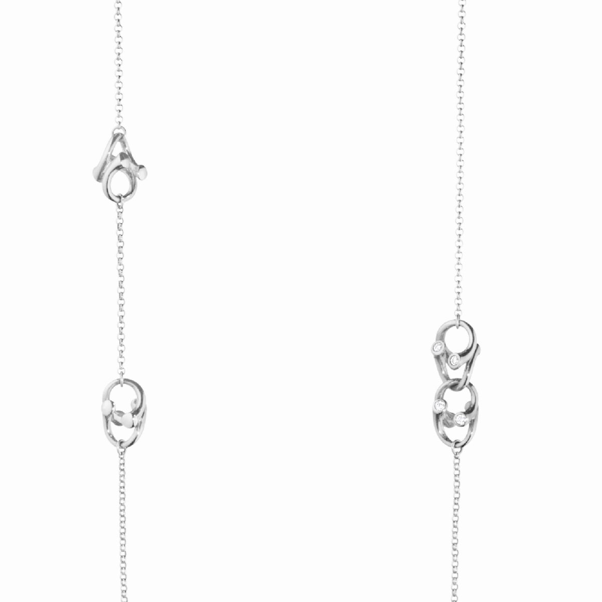 Georg Jensen Magic 18ct White Gold Diamond Long Embellished Necklace