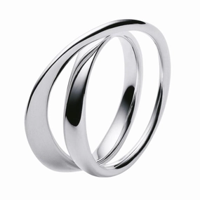 Georg Jensen Mobius Sterling Silver Crossover Ring
