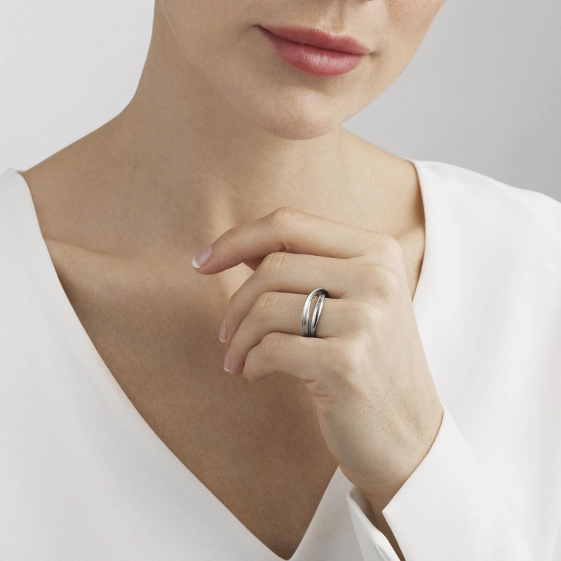 Georg Jensen Mobius Sterling Silver Crossover Ring