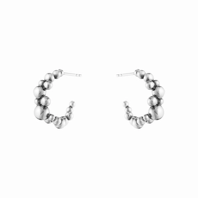 Georg Jensen Moonlight Grapes Sterling Silver Hoop Earrings
