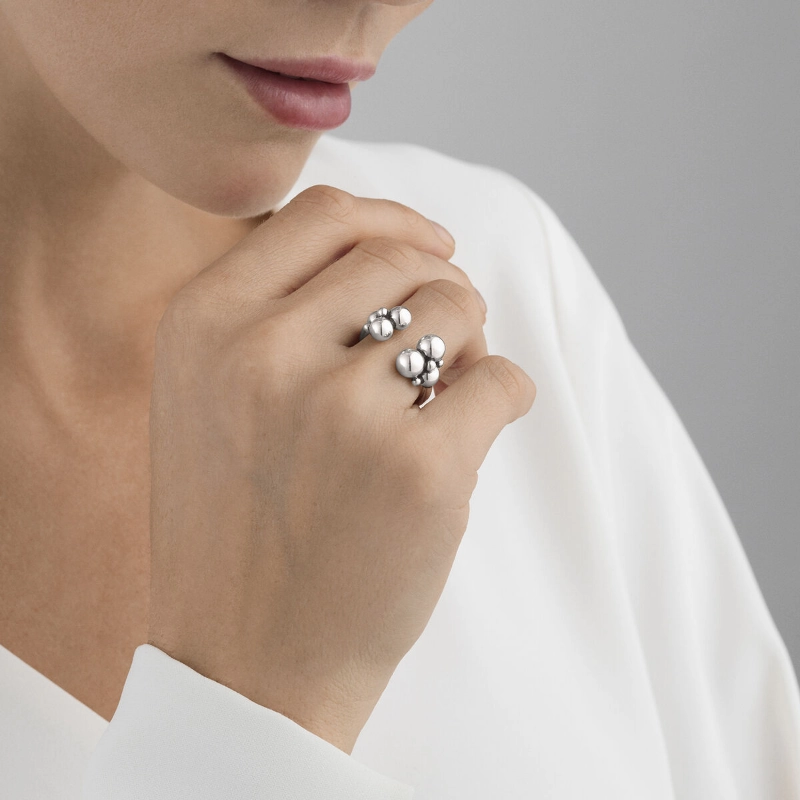 Georg Jensen Moonlight Grapes Sterling Silver Ring D