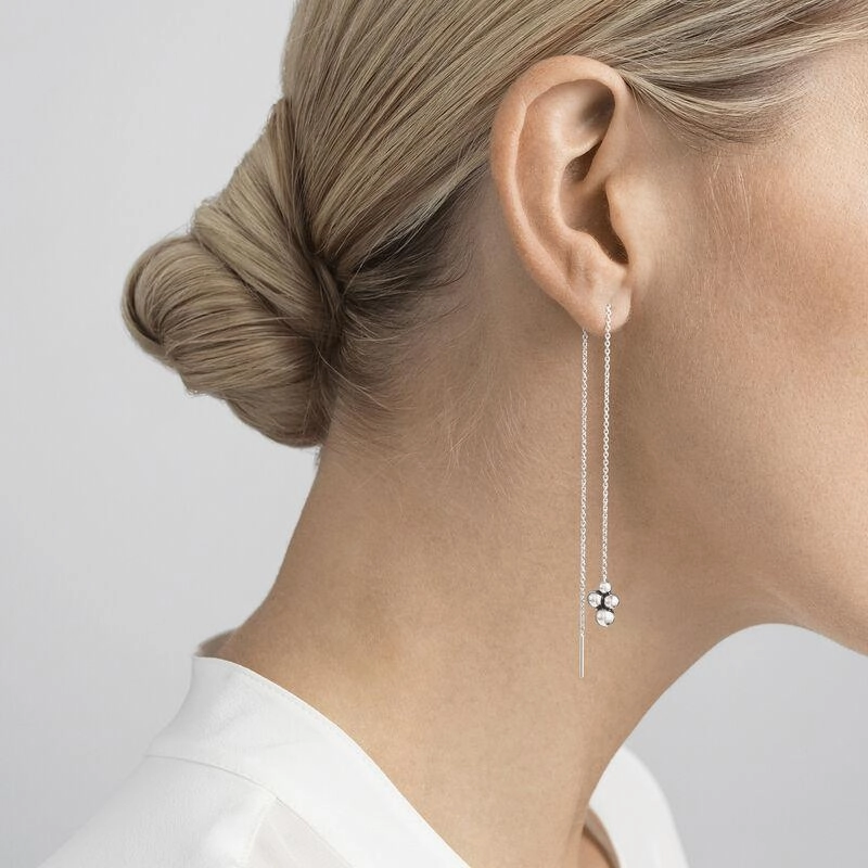 Georg Jensen Moonlight Grapes Sterling Silver Single Drop Earring D