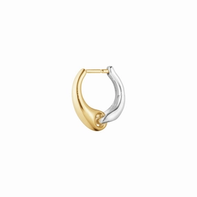Georg Jensen Reflect 18ct Yellow Gold and Sterling Silver Small Hoop Single Earring