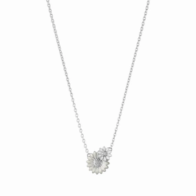 Georg Jensen Stine Goya Daisy Sterling Silver White Enamel Pendant